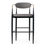 Buchtel Mid-Century Modern Medium Grey + Gold Arm + Black Bar Chair