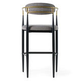 Buchtel Mid-Century Modern Medium Grey + Gold Arm + Black Bar Chair
