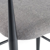 Buchtel Mid-Century Modern Medium Grey + Gold Arm + Black Bar Chair