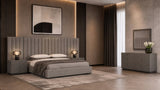 Buckley Modern Grey & Black Stainless Steel Bed with Nightstands