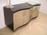 Waves Collection Modern Glass w/Chrome Stainless Steel Dining Table