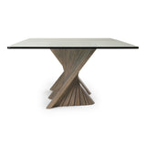 Byer Modern Glass + Grey Ash Dining Table