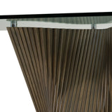 Byer Modern Glass + Grey Ash Dining Table