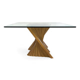 Byer Modern Glass + Walnut Dining Table