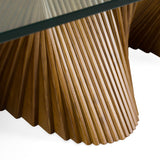 Byer Modern Glass + Walnut Dining Table