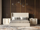 Byrne Modern Beige Fabric Bed