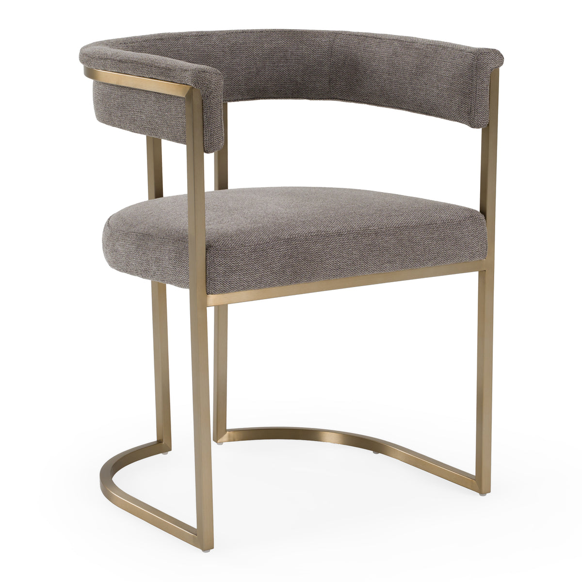 Byron Modern Grey Fabric + Antique Brass Dining Chair
