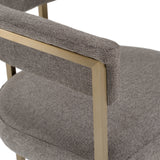 Byron Modern Grey Fabric + Antique Brass Dining Chair