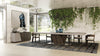 Cairo Italian Modern Faux Marble & Pecan Elm Extendable Dining Table