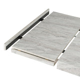 Cairo Italian Modern Faux Marble & Pecan Elm Extendable Dining Table