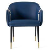 Calderon Blue & Beige Vegan Leather Dining Chair