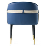 Calderon Blue & Beige Vegan Leather Dining Chair
