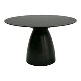 Calexico Contemporary Black Wave Glass Round Dining Table