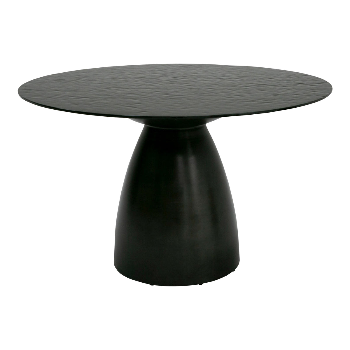 Calexico Contemporary Black Wave Glass Round Dining Table