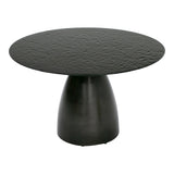 Calexico Contemporary Black Wave Glass Round Dining Table