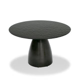 Calexico Contemporary Black Wave Glass Round Dining Table