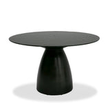 Calexico Contemporary Black Wave Glass Round Dining Table