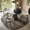 Calexico Contemporary Black Wave Glass Round Dining Table