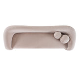 Calico Contemporary Beige Pebble Fabric 3-Seat Sofa