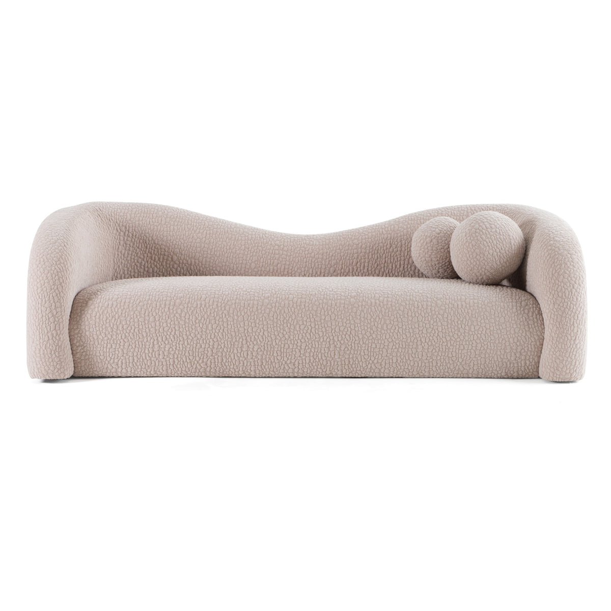 Calico Contemporary Beige Pebble Fabric 4-Seat Sofa
