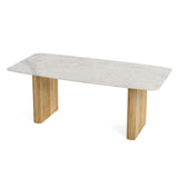Cambridge White Marble & Mango Rectangular Dining Table