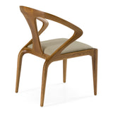 Campbell Mid-Century Modern Taupe Leatherette & Walnut Dining Chair