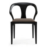 Campbell Mid-Century Modern Grey Leatherette & Black Ash Dining Chair