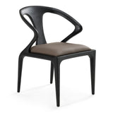 Campbell Mid-Century Modern Grey Leatherette & Black Ash Dining Chair