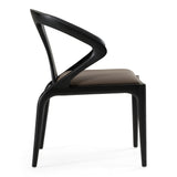 Campbell Mid-Century Modern Grey Leatherette & Black Ash Dining Chair