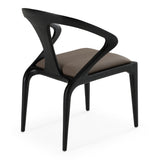 Campbell Mid-Century Modern Grey Leatherette & Black Ash Dining Chair