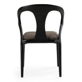 Campbell Mid-Century Modern Grey Leatherette & Black Ash Dining Chair