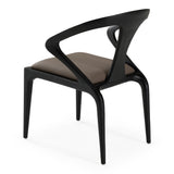 Campbell Mid-Century Modern Grey Leatherette & Black Ash Dining Chair