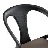 Campbell Mid-Century Modern Grey Leatherette & Black Ash Dining Chair