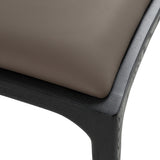Campbell Mid-Century Modern Grey Leatherette & Black Ash Dining Chair