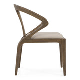 Campbell Mid-Century Modern Grey Leatherette & Grey Ash Dining Chair