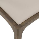 Campbell Mid-Century Modern Grey Leatherette & Grey Ash Dining Chair
