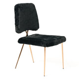 Candace Modern Black Faux Fur Dining Chair (Set of 2)