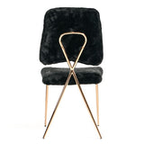 Candace Modern Black Faux Fur Dining Chair (Set of 2)