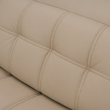 Carney Modern Beige Leather Sectional Sofa + 3 Recliners