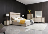 Cartier Modern Beige Shagreen and Brushed Brass Dresser