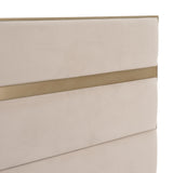 Cartier Modern Beige Velvet + Brushed Brass 4-Piece Bedroom Set