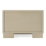 Cartier Modern Beige Shagreen and Brushed Brass Nightstand