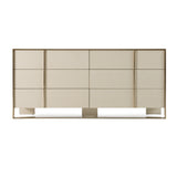 Cartier Modern Beige Shagreen and Brushed Brass Dresser