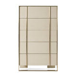 Cartier Modern Beige Shagreen and Brushed Brass Chest