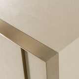 Cartier Modern Beige Shagreen and Brushed Brass Chest