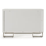 Cartier Modern White + Stainless Steel Nightstand