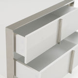 Cartier Modern White + Stainless Steel Nightstand