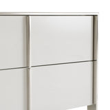 Cartier Modern White + Stainless Steel Nightstand