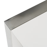 Cartier Modern White + Stainless Steel Nightstand