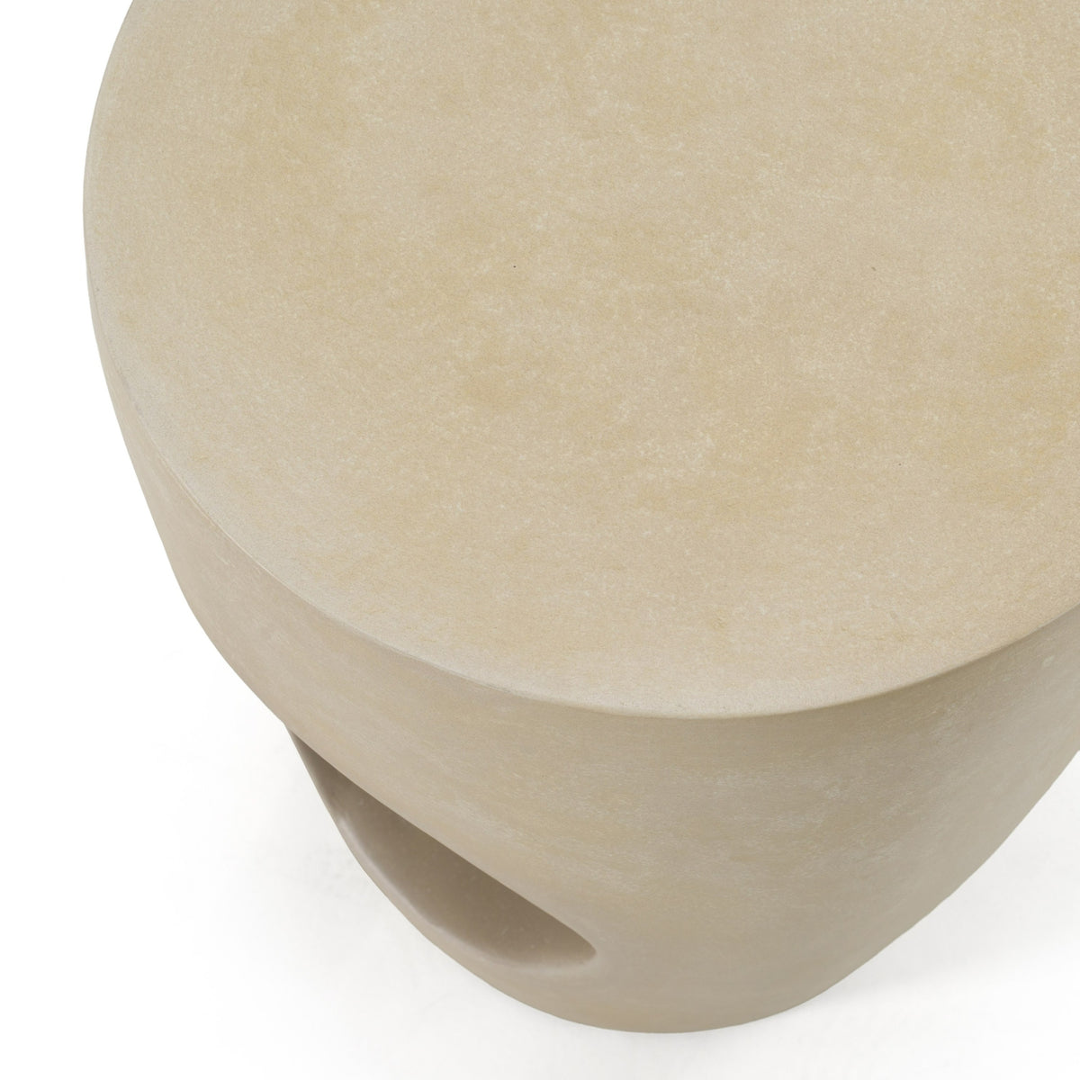 Carville Modern Beige Fiberform Dining Stool/End Table